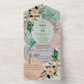 Invitation Tout En Un Mariage moderne pastel boho-chic (À l'intérieur)