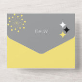 Invitation Tout En Un Mariage moderne rétro du milieu du siècle (Verso)