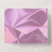 Invitation Tout En Un Mariage Moderne Rose Feuille Noir Brillant  (Verso)