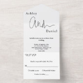 Invitation Tout En Un Mariage moderne simple noir et blanc élégant (À l'intérieur)