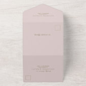 Invitation Tout En Un Mariage moderne simple rose beige (Dehors)