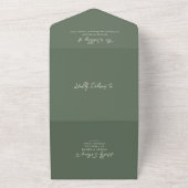 Invitation Tout En Un Mariage Moderne Simple Vert Olive (Dehors)