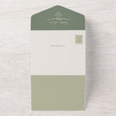Invitation Tout En Un Mariage moderne vert olive (Dehors)