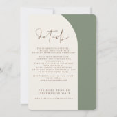 Invitation Tout en Un Mariage Moderne Vert Sauge (Dos)