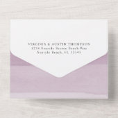 Invitation Tout En Un Mariage Moderne Violet (Verso)
