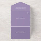 Invitation Tout En Un Mariage moderne violet simple (Dehors)