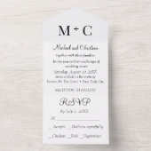 Invitation Tout En Un MARIAGE monochrome minimal BUDGET (À l'intérieur)