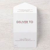 Invitation Tout En Un Mariage Monogram Ultra Modern Bourgogne (Dehors)