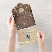 Invitation Tout En Un Mariage Monogramme (Déchirure)