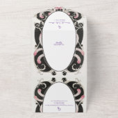 Invitation Tout En Un mariage Monogramme Art Déco Chic 1920 (Dehors)