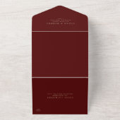 Invitation Tout En Un Mariage Monogramme Bourgogne Tout en un (Dehors)