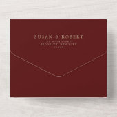 Invitation Tout En Un Mariage Monogramme Bourgogne Tout en un (Verso)