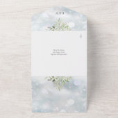 Invitation Tout En Un Mariage Monogramme Code QR de Verdure d'Hiver (Dehors)