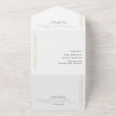 Invitation Tout En Un Mariage Monogramme contemporain en noir et blanc (Dehors)