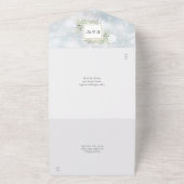 Invitation Tout En Un Mariage Monogramme de verdure des neiges d'hiver (Dehors)