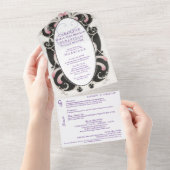 Invitation Tout En Un mariage Monogramme Luxe Art Déco Gatsby 1920 (Déchirure)