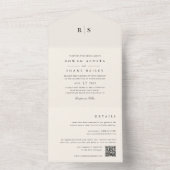 Invitation Tout En Un Mariage Monogramme noir & écrin classique (À l'intérieur)