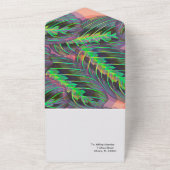 Invitation Tout En Un Mariage Motif Plante de Calathea moderne (Dehors)