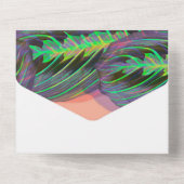 Invitation Tout En Un Mariage Motif Plante de Calathea moderne (Verso)