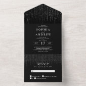 Invitation Tout En Un Mariage nocturne foncé et voyants à cordes (À l'intérieur)