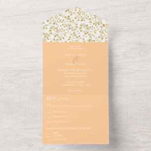 Invitation Tout En Un Mariage nocturne hivernale Peach