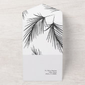 Invitation Tout En Un Mariage Noir De Feuille De Palmier Tropical Dessin (Dehors)