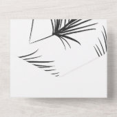 Invitation Tout En Un Mariage Noir De Feuille De Palmier Tropical Dessin (Verso)