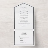 Invitation Tout En Un Mariage noir Décontracté classique (À l'intérieur)
