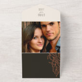 Invitation Tout En Un Mariage noir et blanc Boho (Dehors)