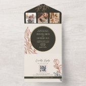 Invitation Tout En Un Mariage noir et blanc Boho (À l'intérieur)