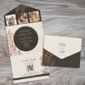 Invitation Tout En Un Mariage noir et blanc Boho