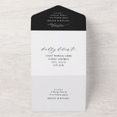 Invitation Tout En Un Mariage noir et blanc classique (Dehors)