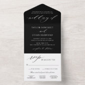 Invitation Tout En Un Mariage noir et blanc classique (À l'intérieur)