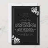 Invitation Tout en un Mariage noir Eucalyptus gris argent (Dos)