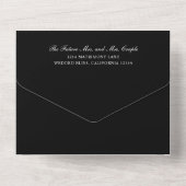Invitation Tout En Un Mariage noir simple et élégant (Verso)