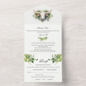 Invitation Tout En Un Mariage occidental rustique (À l'intérieur)