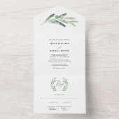 Invitation Tout En Un Mariage Olive Verdure Rustique (À l'intérieur)