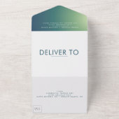Invitation Tout En Un Mariage Ombre Vert Vert Ultra Moderne (Dehors)
