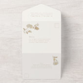 Invitation Tout En Un Mariage opulent dans le jardin doré (Dehors)