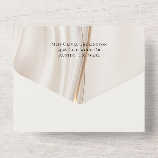 Invitation Tout En Un Mariage Or Abstrait moderne (Verso)