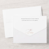 Invitation Tout En Un Mariage or Rose simple noir et blanc (Verso)