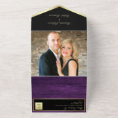 Invitation Tout En Un Mariage Or Violet et Noir (Dehors)