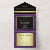 Invitation Tout En Un Mariage Or Violet et Noir (À l'intérieur)