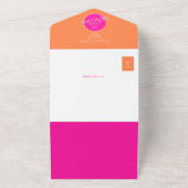 Invitation Tout En Un Mariage orange et rose (Dehors)