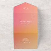 Invitation Tout En Un Mariage Orange Peach Ombre Élégant (Dehors)