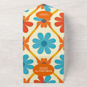Invitation Tout En Un Mariage orange Super rétro du QR Code 70 (Dehors)