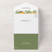 Invitation Tout En Un Mariage orange Tangerine Rustique (Dehors)
