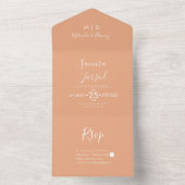 Invitation Tout En Un Mariage Orange Ton Simple Chaud  (À l'intérieur)