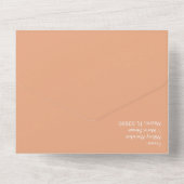 Invitation Tout En Un Mariage Orange Ton Simple Chaud  (Verso)