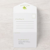 Invitation Tout En Un Mariage palme tropicale aquarelle vert blanc (Dehors)